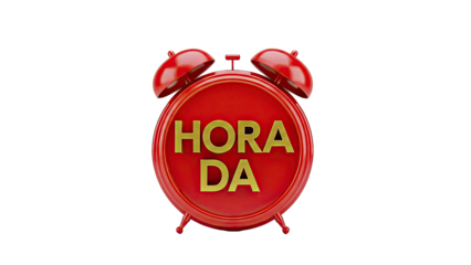 Red Alarm Clock with "HORA DA" Text