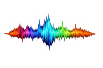 Colorful audio sound wave visualization for music, communication, frequency, and digital technology concepts