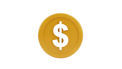 Gold Coin with Dollar Symbol