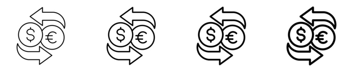 Currency Exchange  Icon Set Different Style Collection