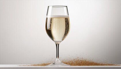 Elegant Clear Champagne Glass On White Background For Celebrations