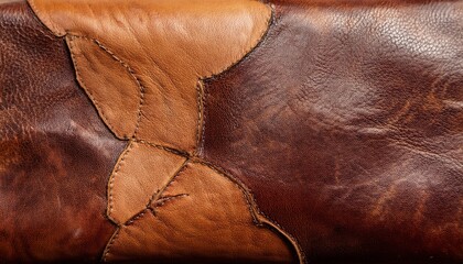 Brown And Tan Distressed Leather Surface Texture