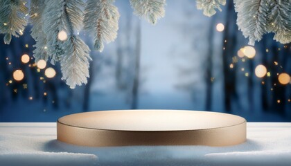 Winter Holiday Background With Christmas Ornaments On Light Blue Backdrop