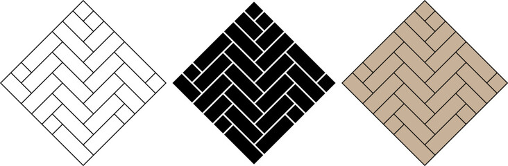 outline silhouette parquet icon set