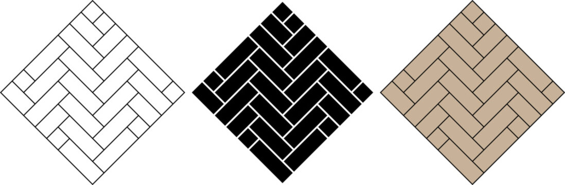 outline silhouette parquet icon set