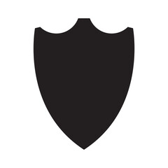 Black Shield Icon. Simple Protection Symbol. Security Silhouette Logo