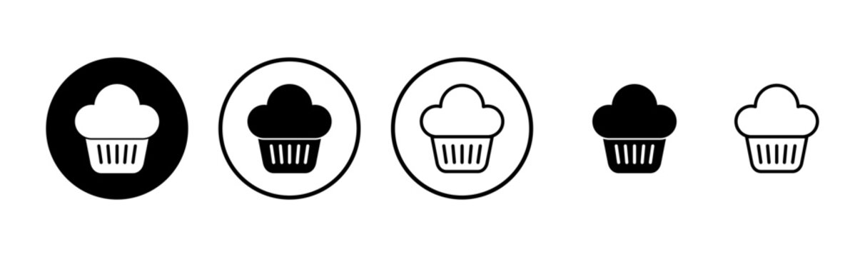 Cup cake icon logo design. Cup cake sign and symbol