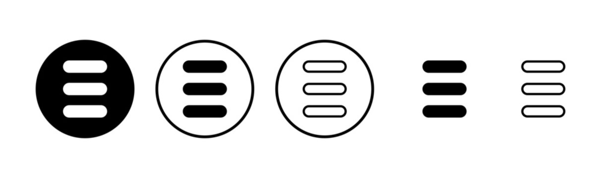 Menu icon logo design. web menu sign and symbol. hamburger menu symbol
