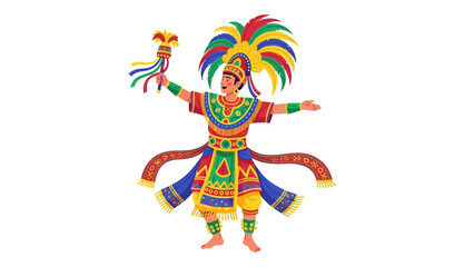 Naklejka premium Mexican Dancer in Vibrant Costume Celebrating Cultural Heritage and Traditions