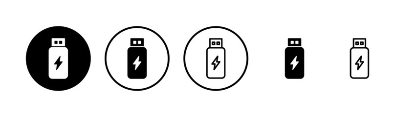 Usb icon logo design. Flash disk sign and symbol. flash drive sign. usb charging