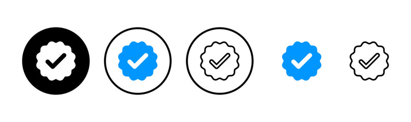verified icon logo design. verification check mark. approved icon