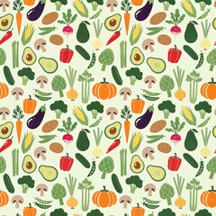 Colorful Vegetable Medley Seamless Pattern