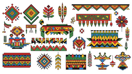 Colorful folk art patterns and decorative designs for various creative projects and cultural themes