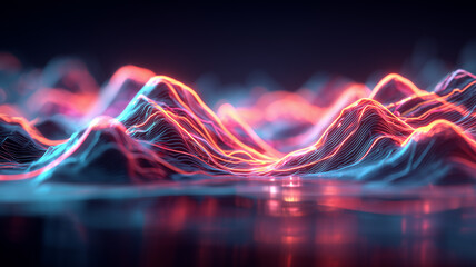 Abstract flowing digital waves representing data streams, signal processing and modern information technology concepts.
