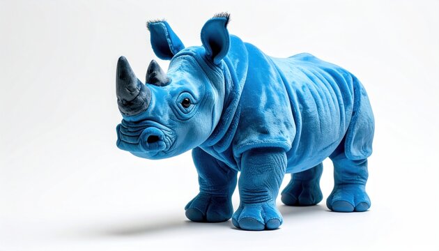 Blue Rhino Sculpture - A Striking and Unique Art Piece.