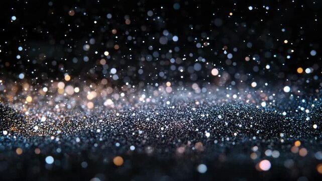 A collection of sparkling particles representing stardust in the vast expanse of space.