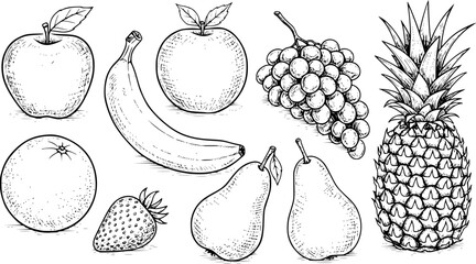 Simple berry and fruit vector silhouettes