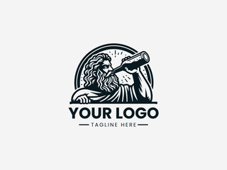 Obraz premium drinking master black vector logo