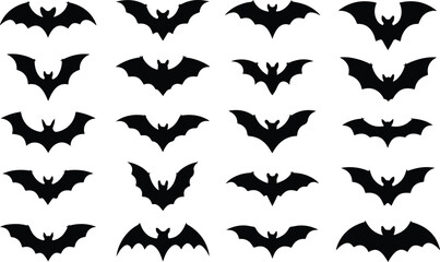 Fototapeta premium Black Bat Silhouettes Pattern