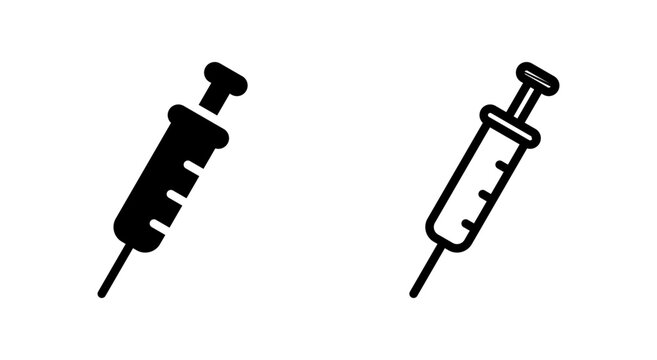Syringe icon symbol for apps and websites. injection sign and symbol.vaccine icon