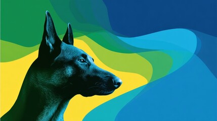 Promote Pet Health With a Banner Featuring an Iconic Pet Silhouette and a Smooth Gradient Background for Brand Awareness