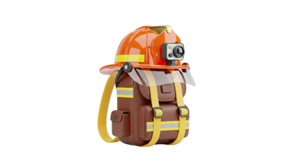 Firefighter Backpack with Helmet and Camera