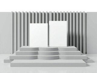 Modern architectural structure with vertical columns