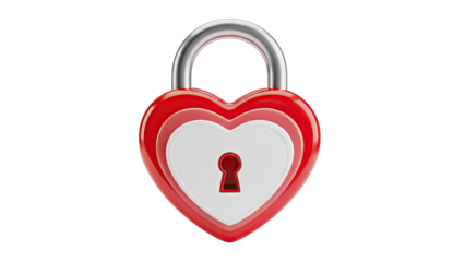 Heart-shaped padlock with a silver shackle