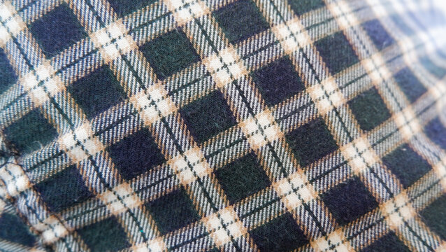 Close up texture of flannel shirt. flannel fabric background