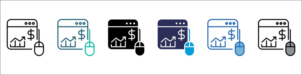 Financial Monitoring Single Icon Multistyle Illustration