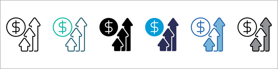 Profit Single Icon Multistyle Illustration