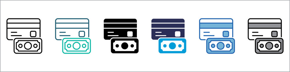 Credit Card Single Icon Multistyle Illustration