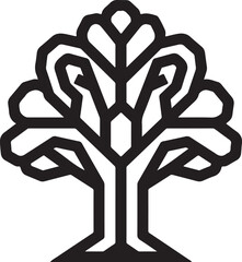 tree vector designed for coloring pages. Features clean black outlines, nature-inspired shapes, and a calm aesthetic