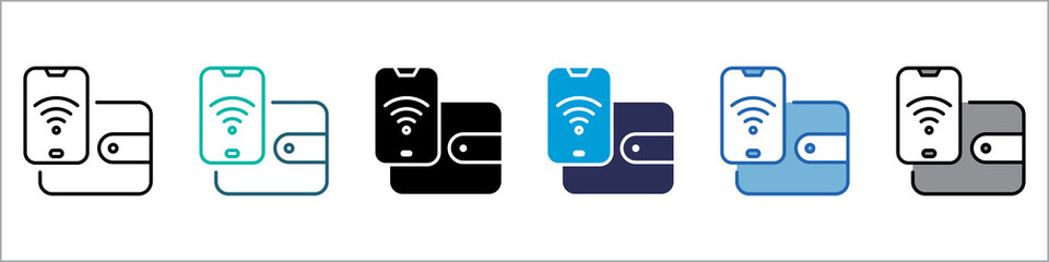 E Wallet Single Icon Multistyle Illustration