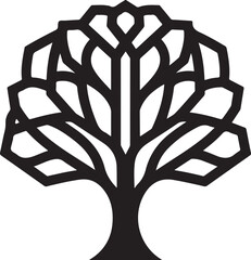 tree vector designed for coloring pages. Features clean black outlines, nature-inspired shapes, and a calm aesthetic