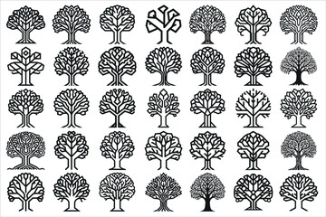 tree vector designed for coloring pages. Features clean black outlines, nature-inspired shapes, and a calm aesthetic