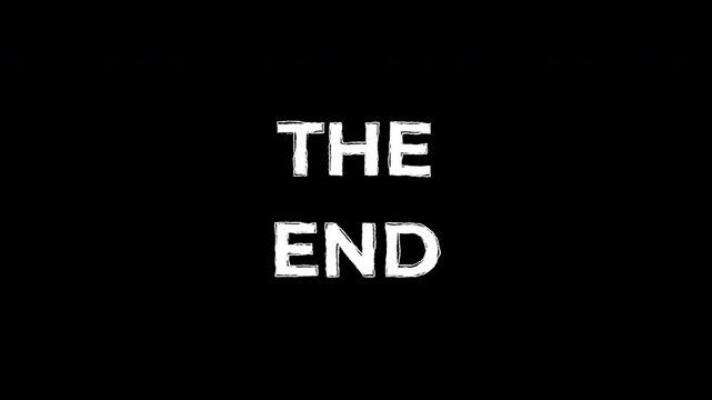 Loopable, high-resolution animation of the phrase 'The End'. Ideal for video content, films, and digital media.