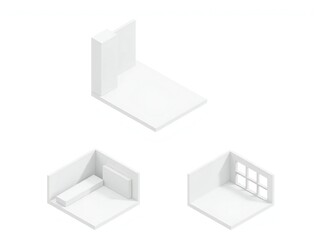 Fototapeta premium Three minimalist 3d shapes