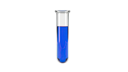 Test tube with blue liquid