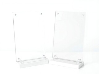 Clear acrylic sign holders with base