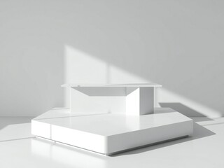 Minimalist white geometric structure