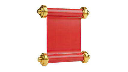 Red Scroll with Gold Rollers