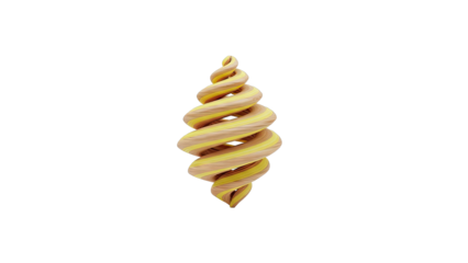 Swirled Wooden and Yellow Abstract Form