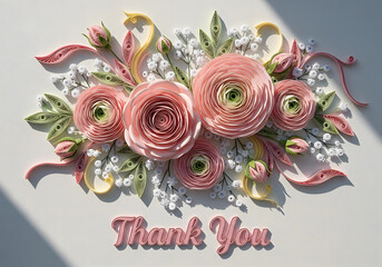 Paper Quilling Style of Soft Blush Appreciation
