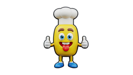 Happy Cartoon Chef Character with Thumbs Up