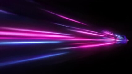 Abstract light trails creating a sense of speed and data movement on black background, Pink and blue retro neon. futuristic concept footage - Powered by Adobe