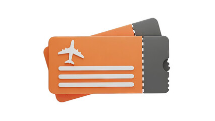 Two Airplane Tickets with Airplane Icon