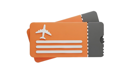 Two Airplane Tickets with Airplane Icon