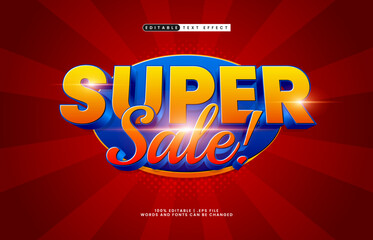 Super Sale Editable Text Effect - Bold Discount Typography for Promotion, Banner, and Advertising