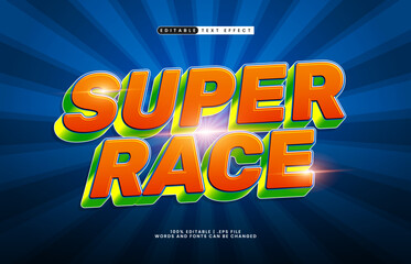Super Race Editable Text Effect - Speed Racing Style Typography for Logo, Poster, and Title
